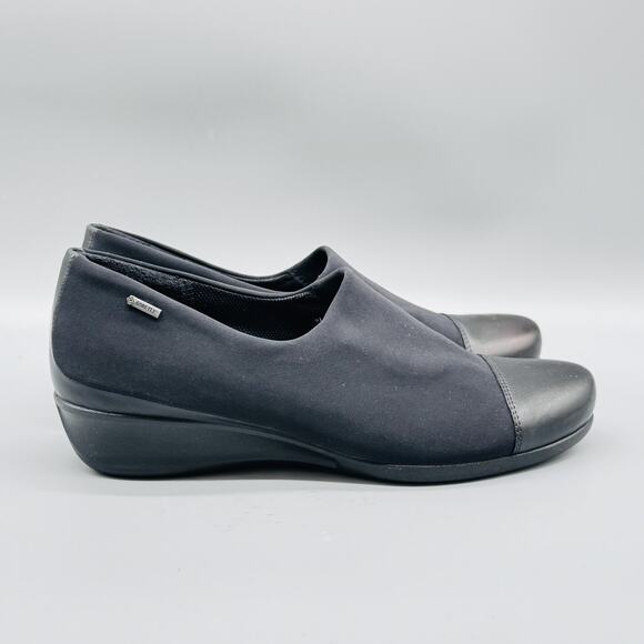 Ecco Shoes - Ecco Shoes Womens 39 Us 8 8.5 Black Gore Tex Waterproof Comfort Slip On Loafers